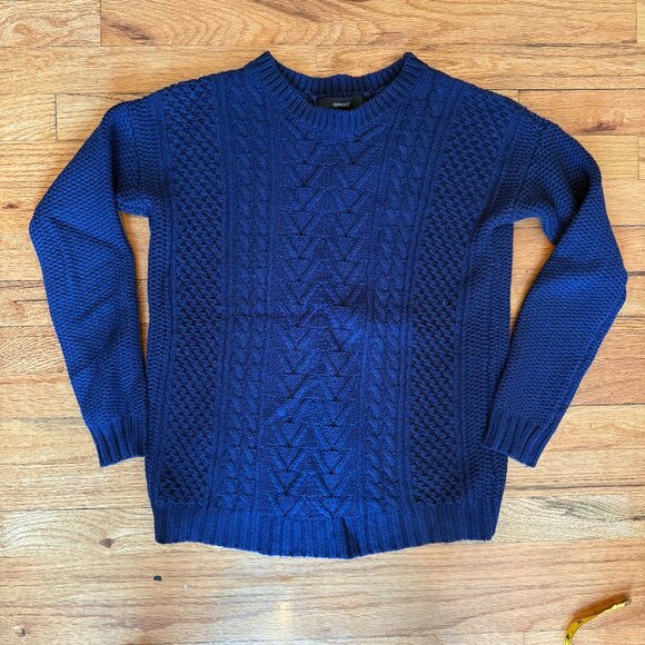 Forever 21 Navy Blue Cable Knit Sweater - Picture 1 of 5